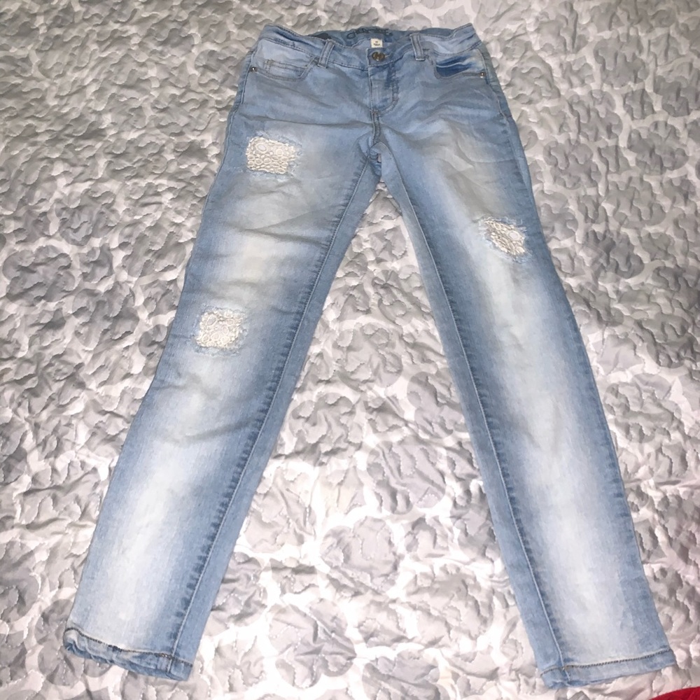 Girls Cherokee sz. 12 lace accent skinny jeans